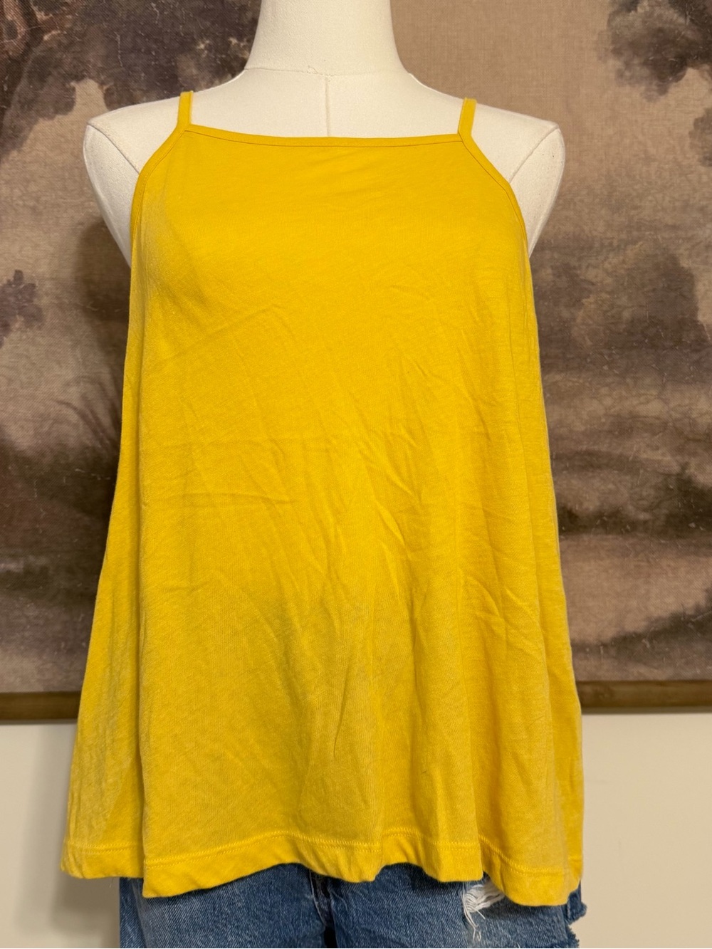 Old Navy Bright Yellow Square-Neck Spaghetti-Strap Tank